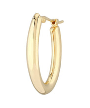 14K Yellow Gold Small Oval Hoop Earrings