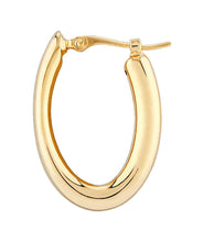 14K Yellow Gold Small Oval Hoop Earrings