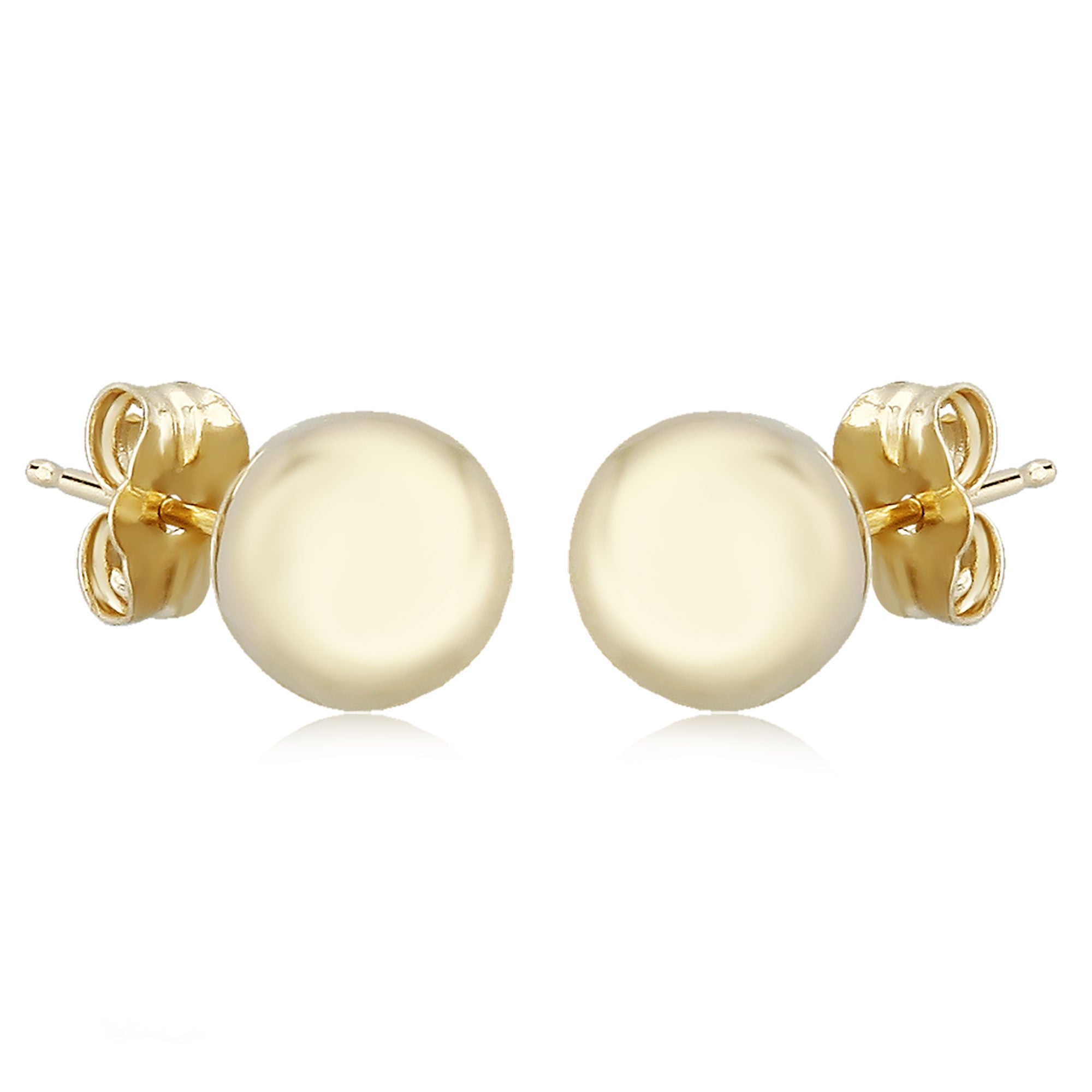 14K Yellow Gold 7MM Ball Stud Earrings