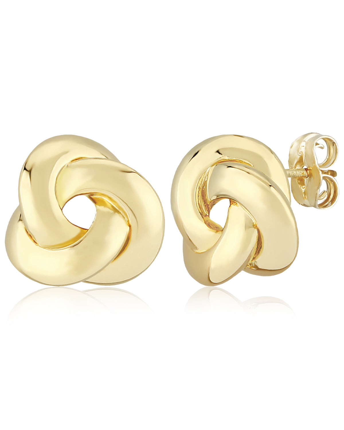 Sterling Silver Vermeil Small Knot Stud Earrings