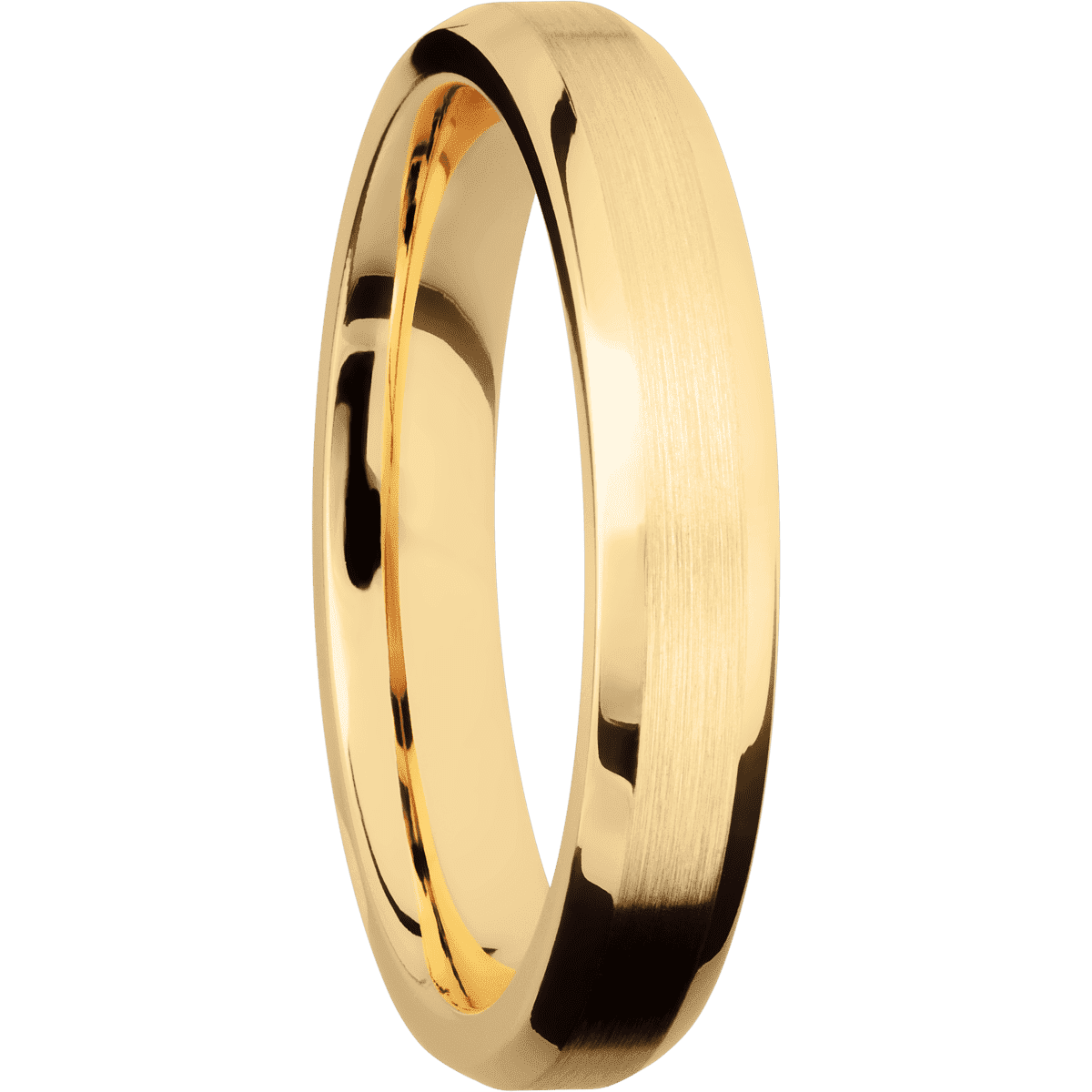 14K Yellow Gold + Satin , Polish Finish