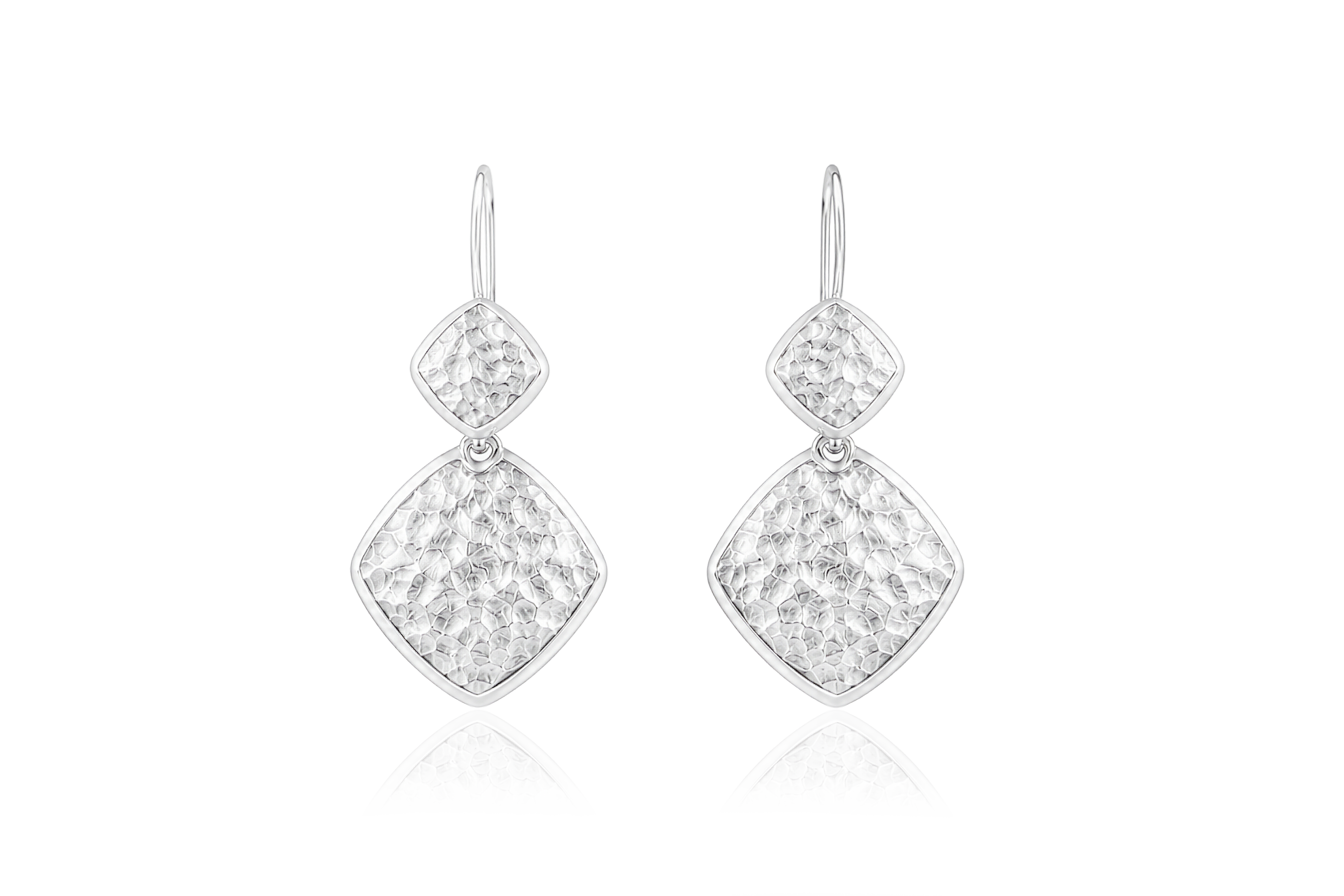 Sterling Silver Cushion Duo Earrings
