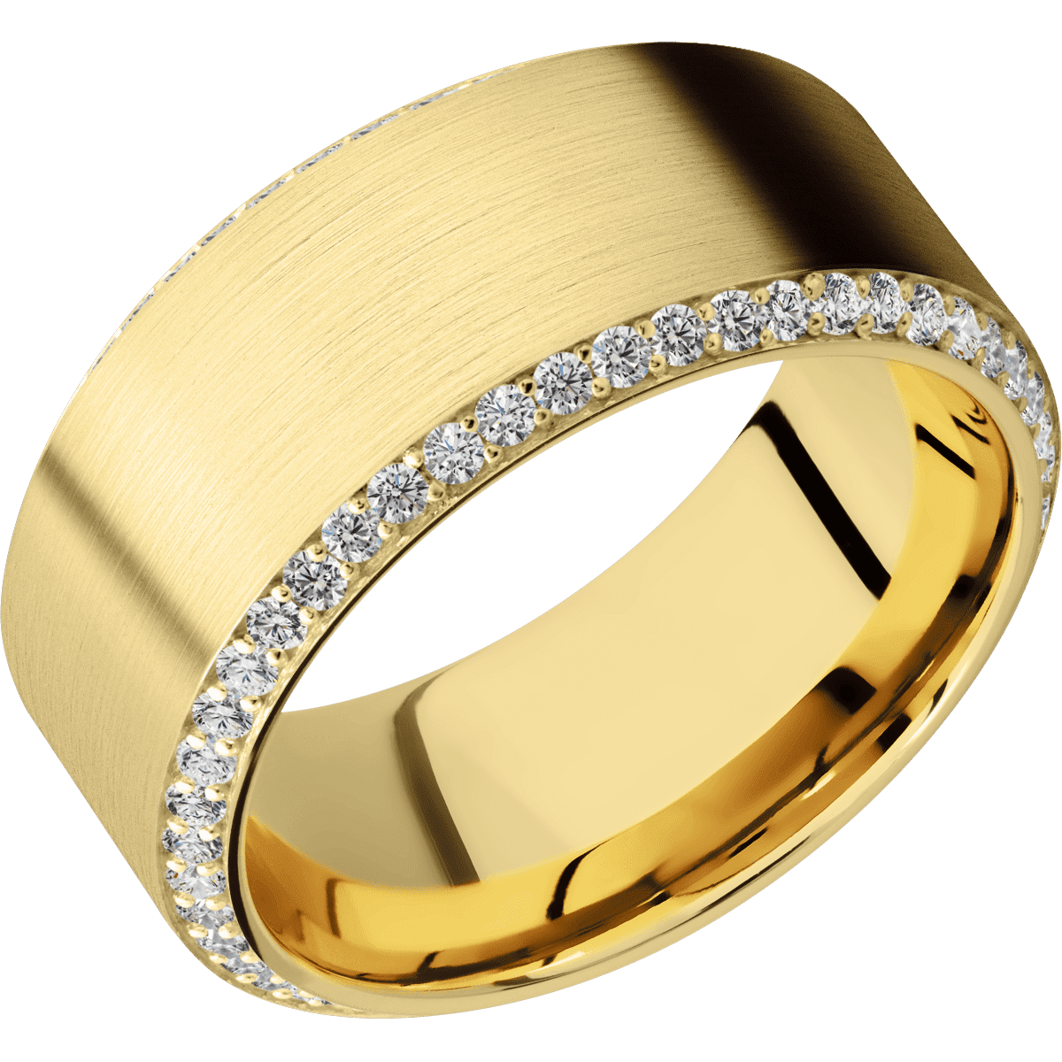 14K Yellow Gold + Satin , Polish Finish