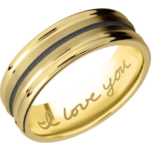 14K Yellow Gold + Sand , Polish Finish