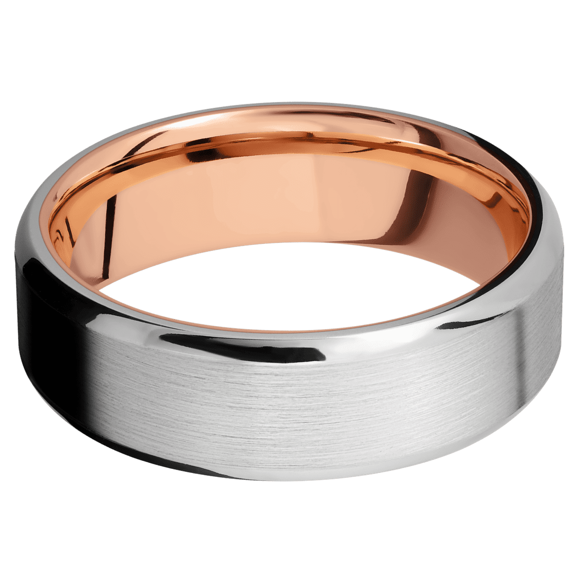 Platinum + Satin , Polish Finish + 14K Rose Gold
