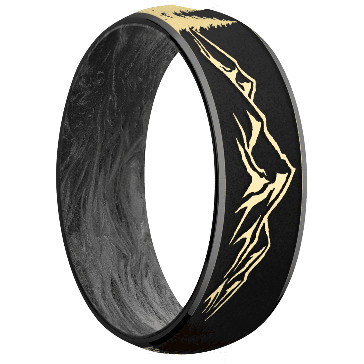 Zirconium + Polish Finish + Forged Carbon Fiber