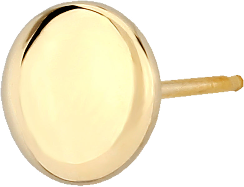 14K Yellow Gold 8MM Flat Round Stud