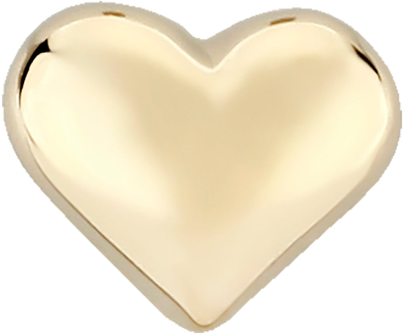 14K Yellow Gold 8MM Puffed Heart Stud