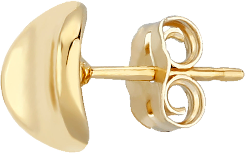 14K Yellow Gold 8MM Dapped Disk Stud Earrings