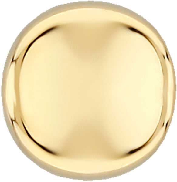 14K Yellow Gold 8MM Dapped Disk Stud Earrings