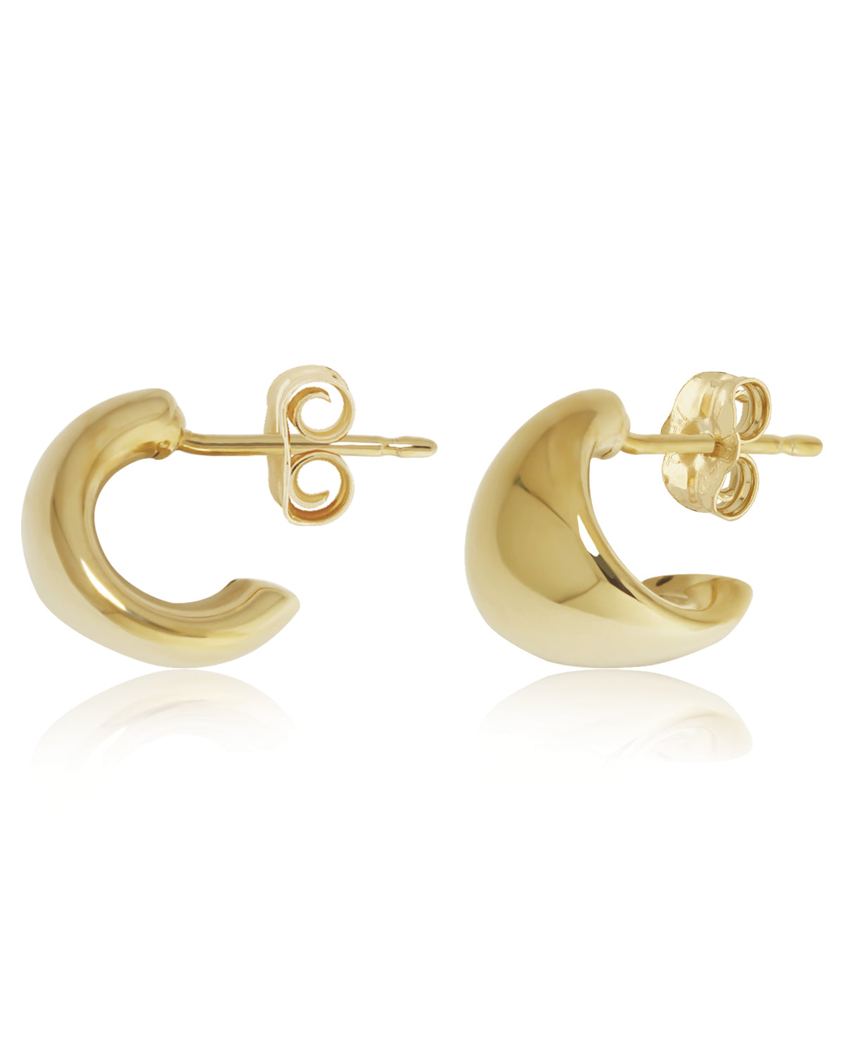 14K Yellow Gold Small Tapered Cuff Post Stud Earring