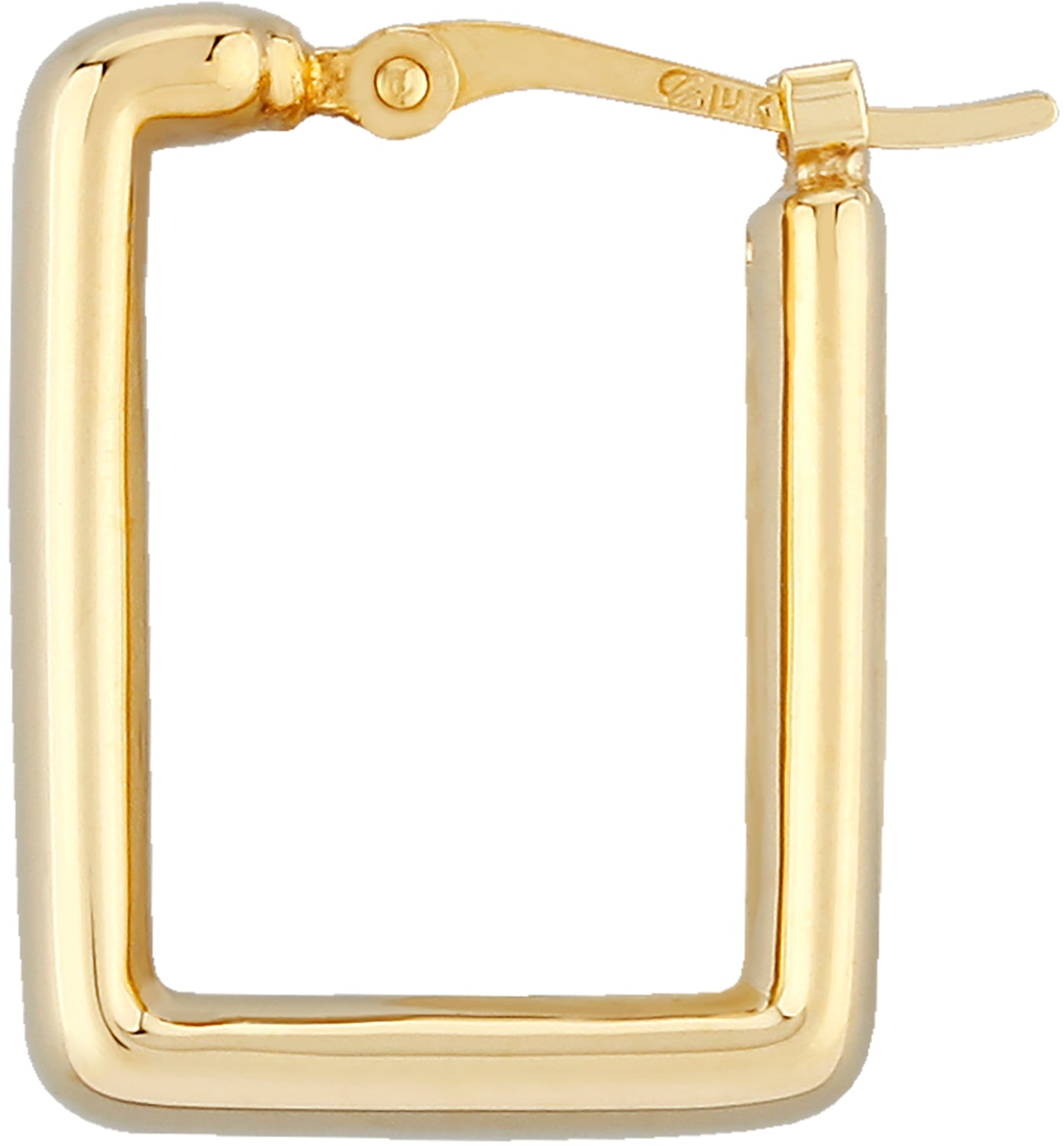 14K Yellow Gold Small Square Shaped Hoop Earrings