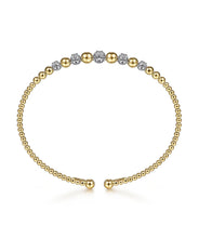 14K Yellow-White Gold Bujukan Diamond Stations Bangle