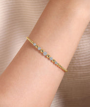 14K Yellow-White Gold Bujukan Diamond Stations Bangle