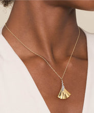 Lumiere - 14K White Yellow Gold Diamond and Diamond Cut Pendant Necklace