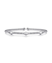 14K White Gold Bujukan Pyramid Stations Bangle