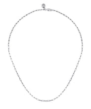 14K White Gold Hollow Paperclip Chain Necklace