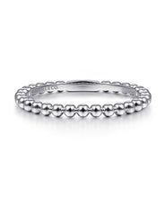14K White Gold Bujukan Beaded Stackable Ring