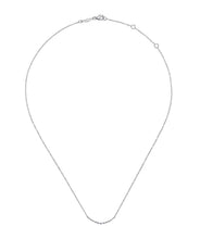 14K White Gold Diamond Curved Bar Necklace