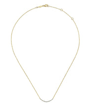 14K Yellow Gold Diamond Curved Bar Necklace