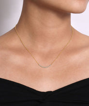 14K Yellow Gold Diamond Curved Bar Necklace