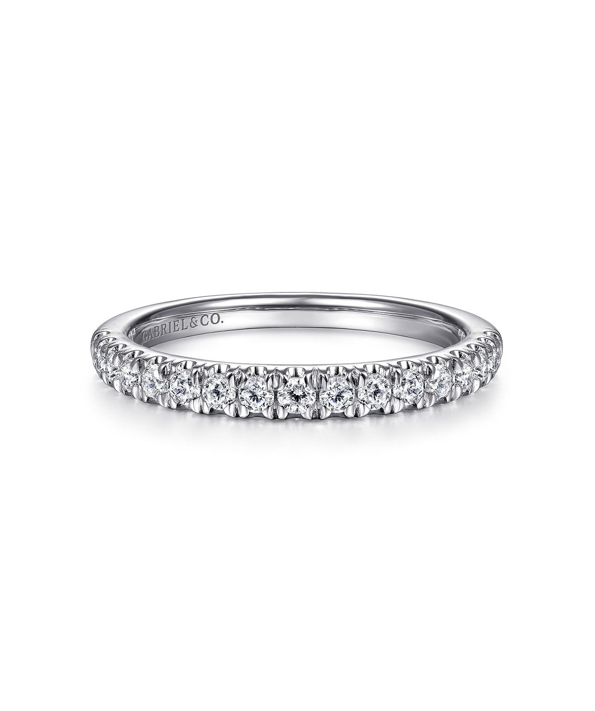 14K White Gold Diamond Stackable Band