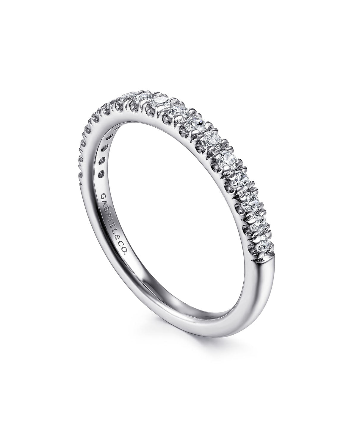 14K White Gold Diamond Stackable Band