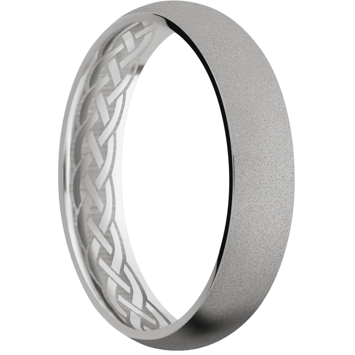 14K White Gold + Sand Finish