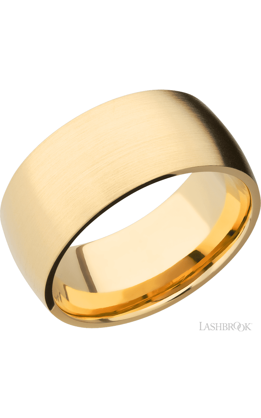 10 mm wide Domed 14K Yellow Gold band.