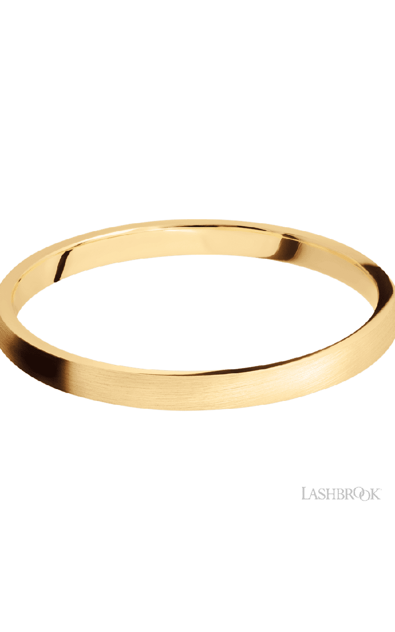 2 mm wide Domed 14K Yellow Gold band.
