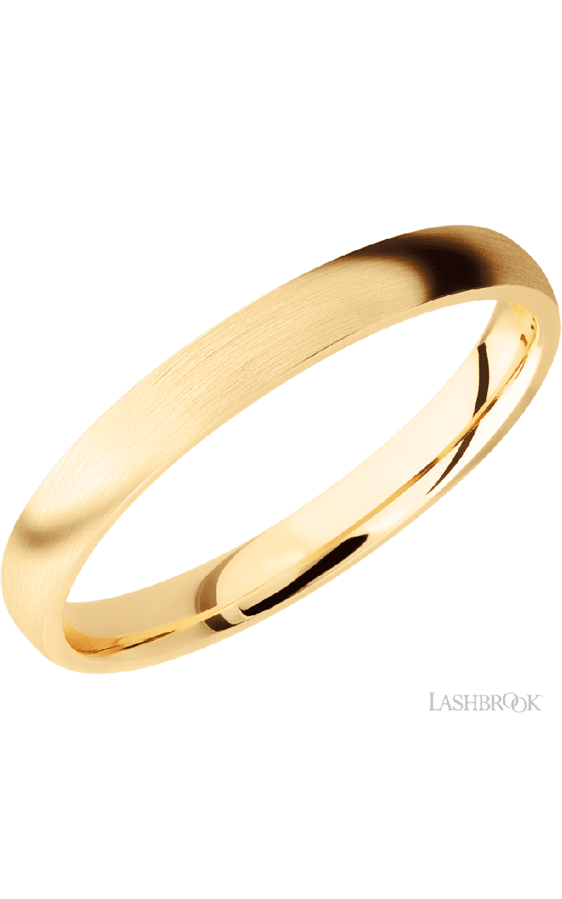 3 mm wide Domed 14K Yellow Gold band.