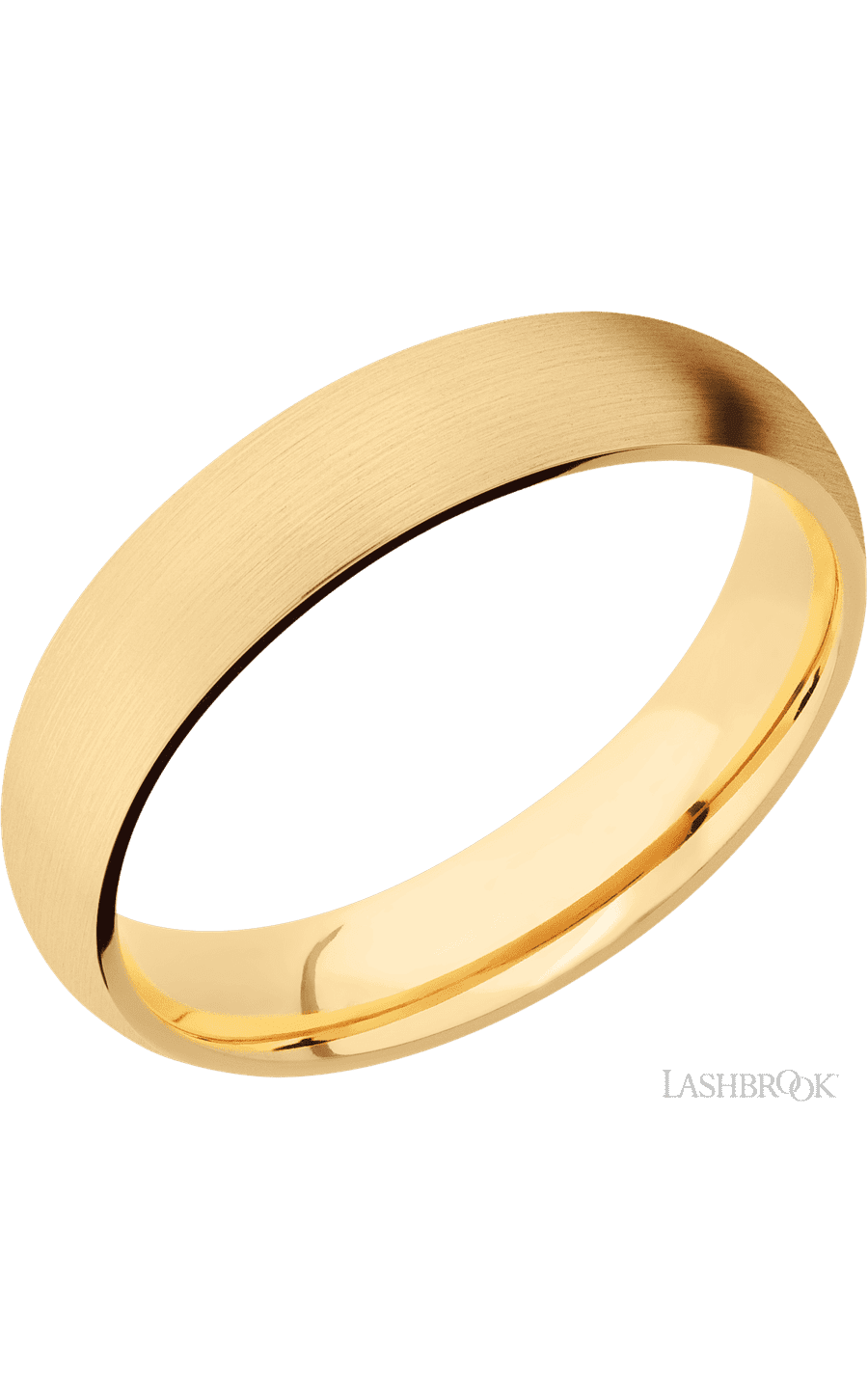 5 mm wide Domed 14K Yellow Gold band.