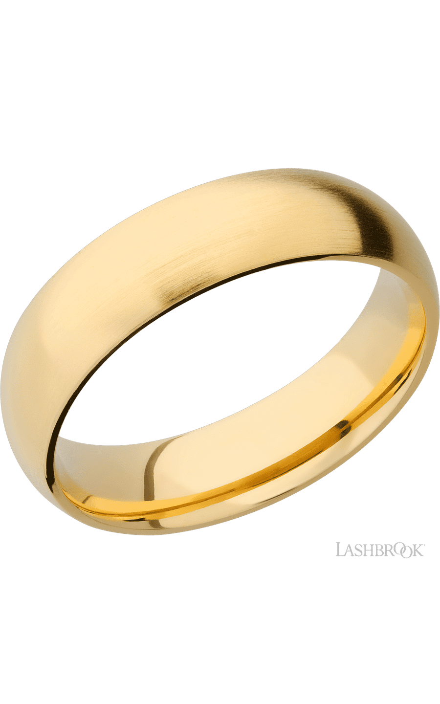 6 mm wide Domed 14K Yellow Gold band.