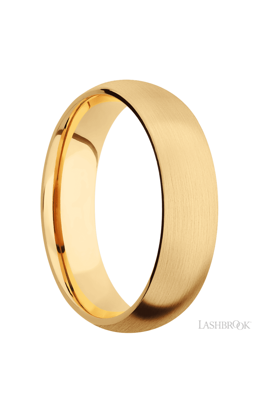 6 mm wide Domed 14K Yellow Gold band.