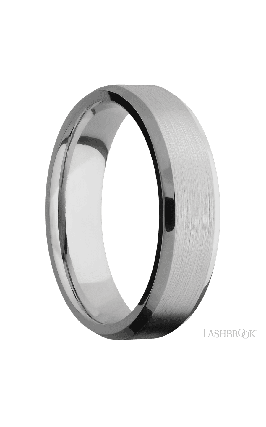 6 mm wide Beveled Titanium band.