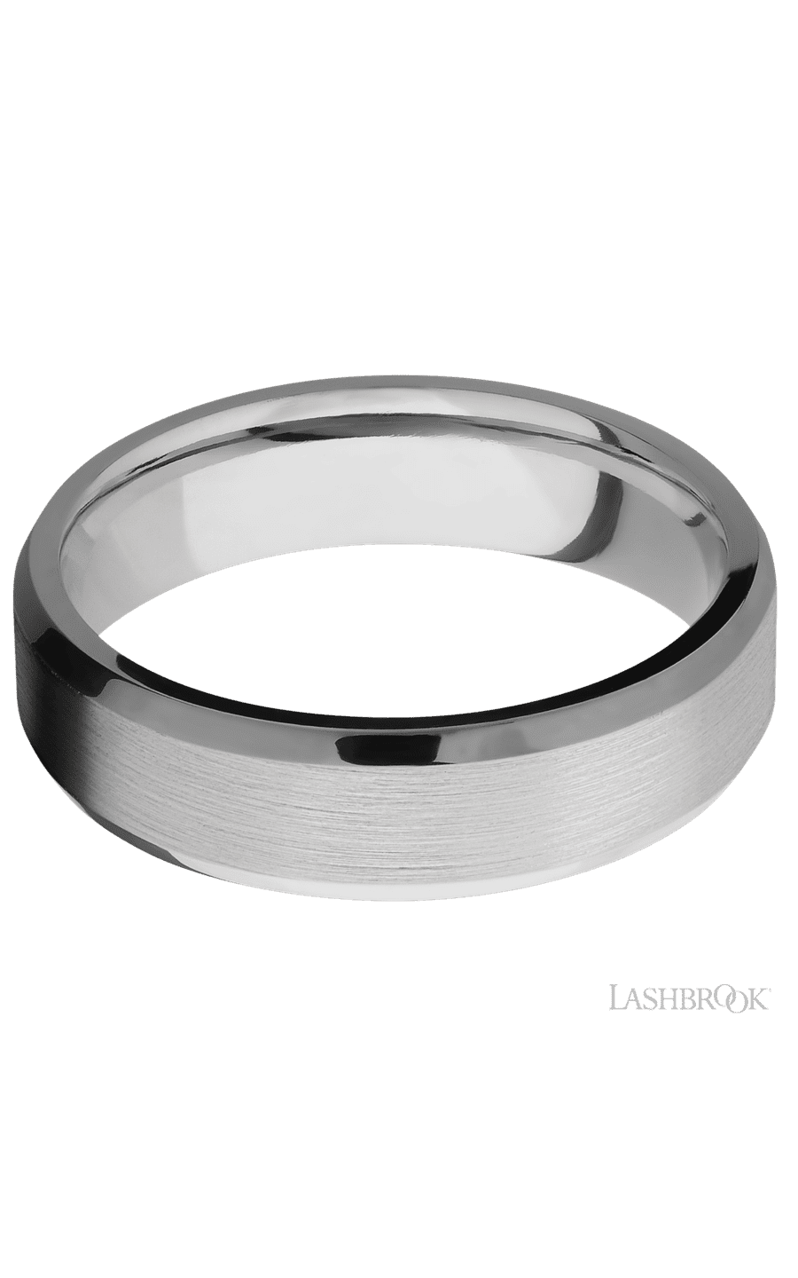 6 mm wide Beveled Titanium band.