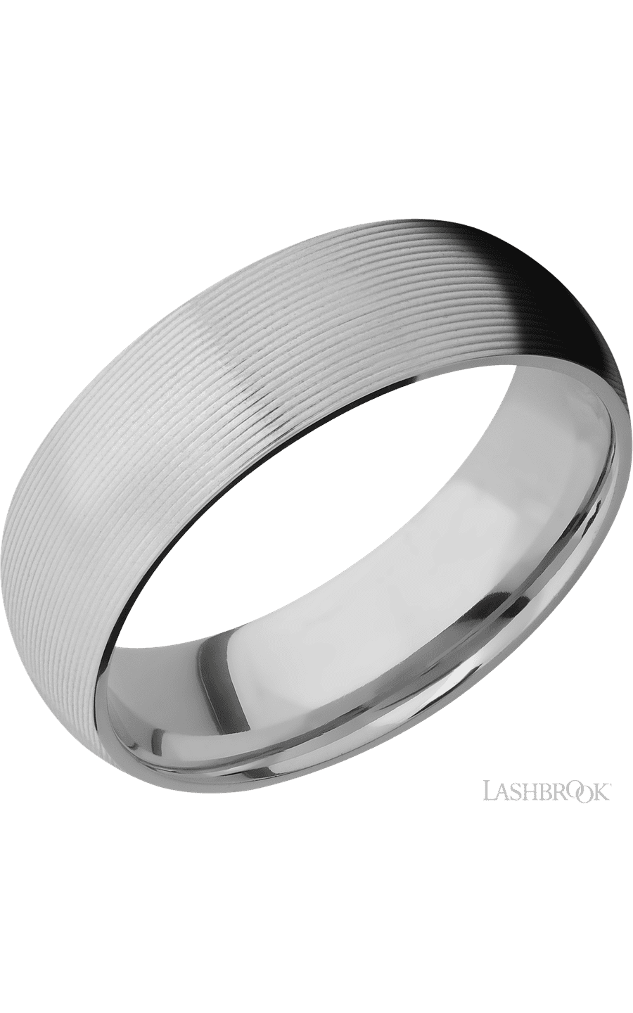 7 mm wide Domed Titanium band.