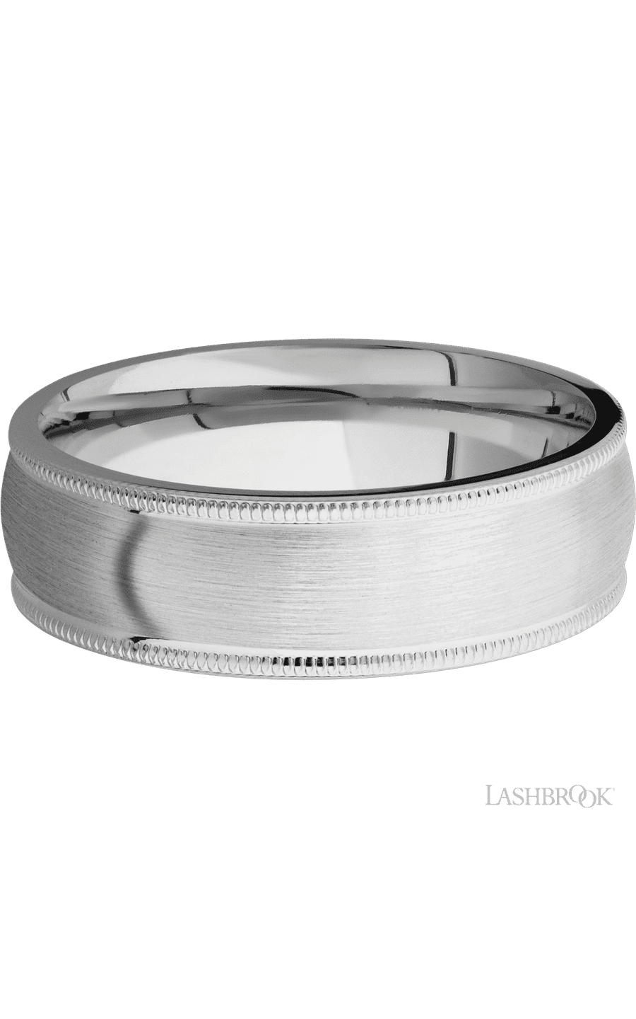 7 mm wide Domed Milgrain Edges Cobalt Chrome band.