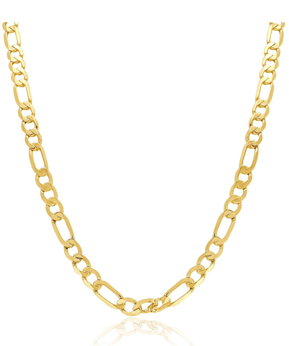 14K Yellow Gold Solid 4.90MM Figaro Chain 26"