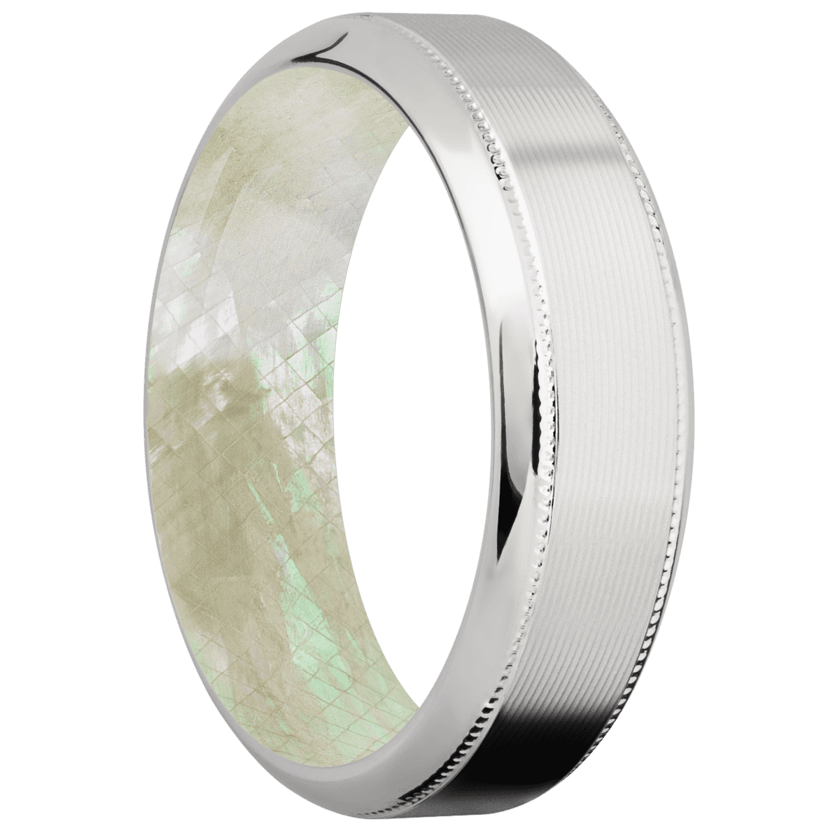 Palladium Silver + Machine , Polish Finish + Freshwater Mother of Pearl