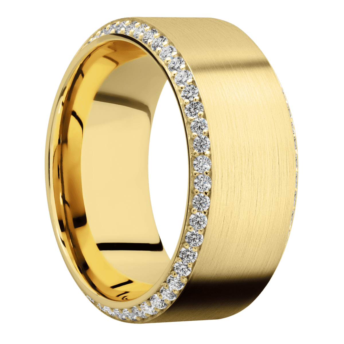 14K Yellow Gold + Satin , Polish Finish