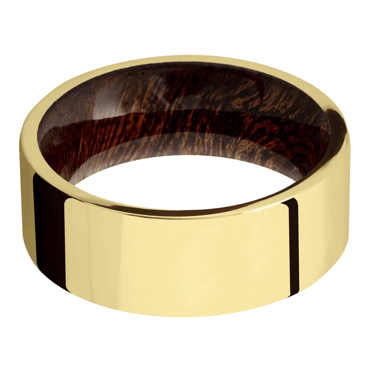 14K Yellow Gold + Polish Finish + Sapele