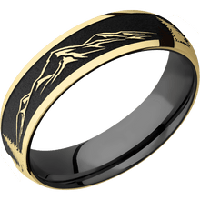 14K Yellow Gold + Polish Finish + Zirconium