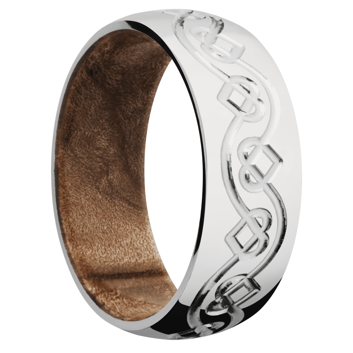 Cobalt Chrome + Polish Finish + Maple Burl