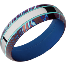 Titanium Damascus + Polish , Polish Finish + Royal Blue