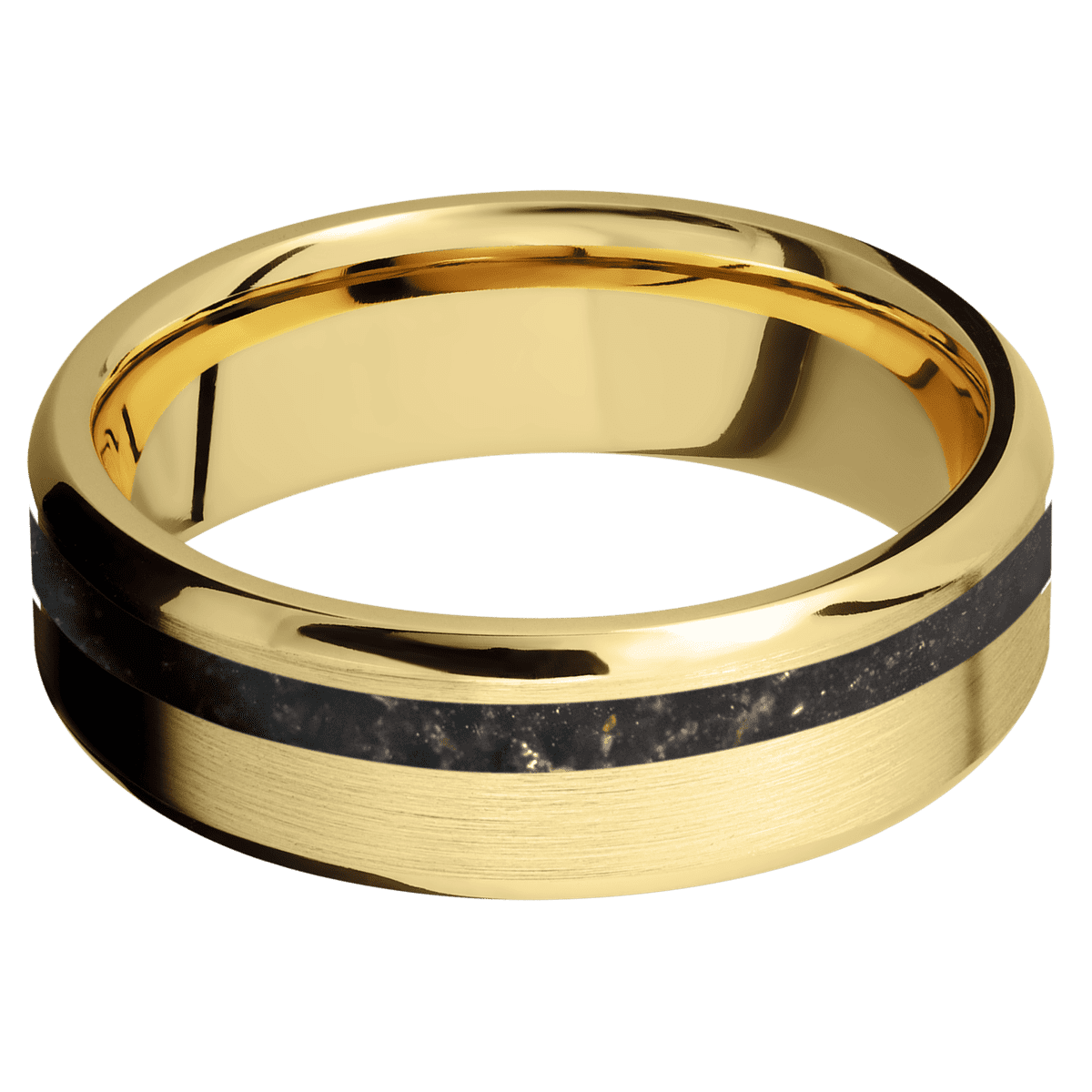 10K Yellow Gold + Satin , Polish Finish