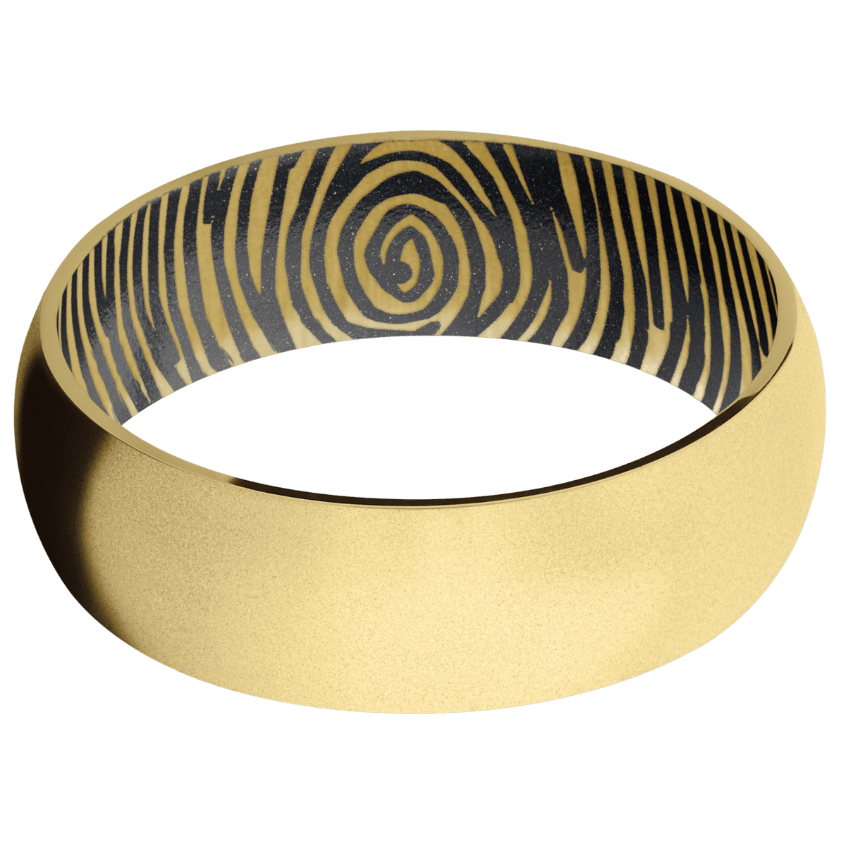 10K Yellow Gold + Bead Finish + Dark Grey