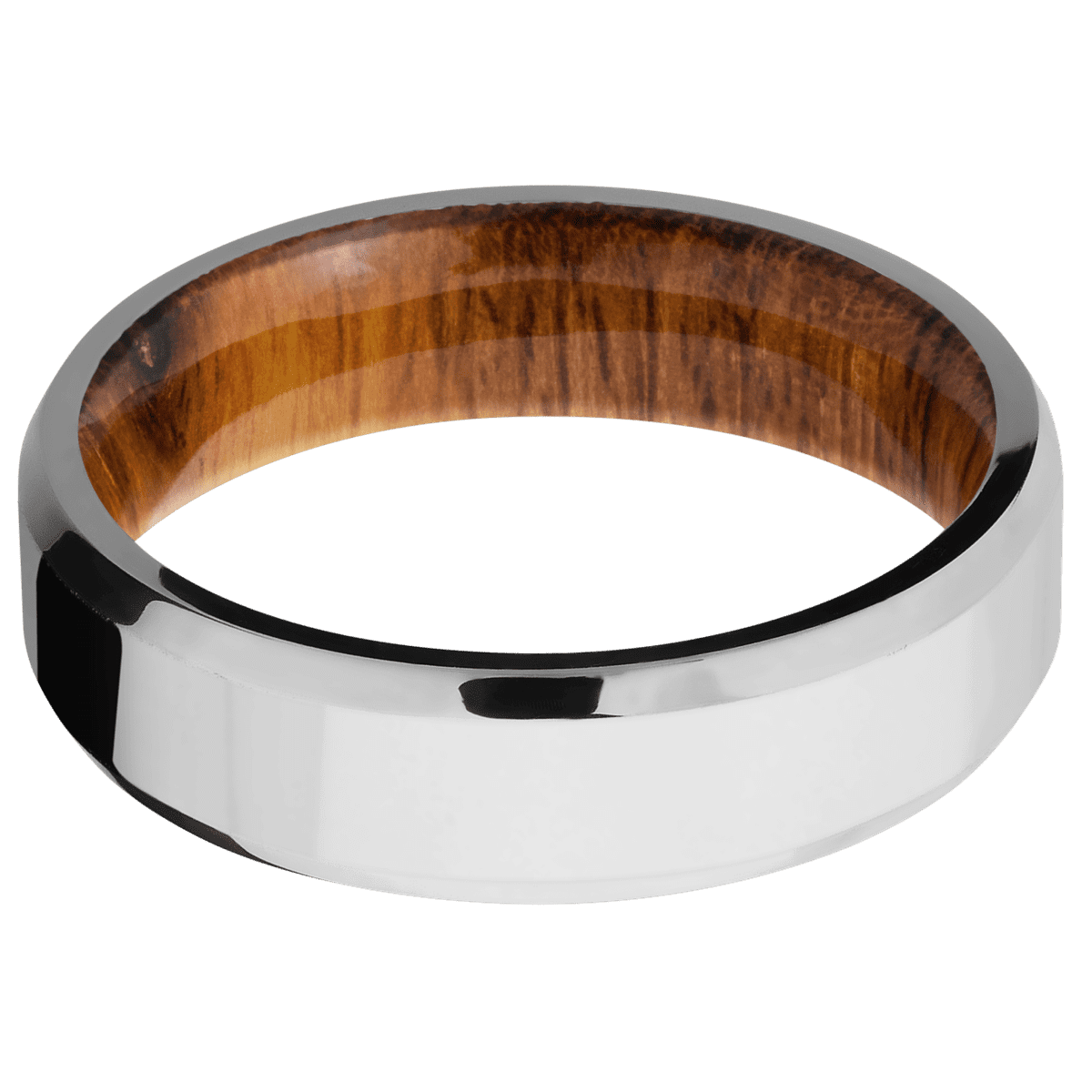 10K White Gold + Polish , Polish Finish + Desert Iron Wood