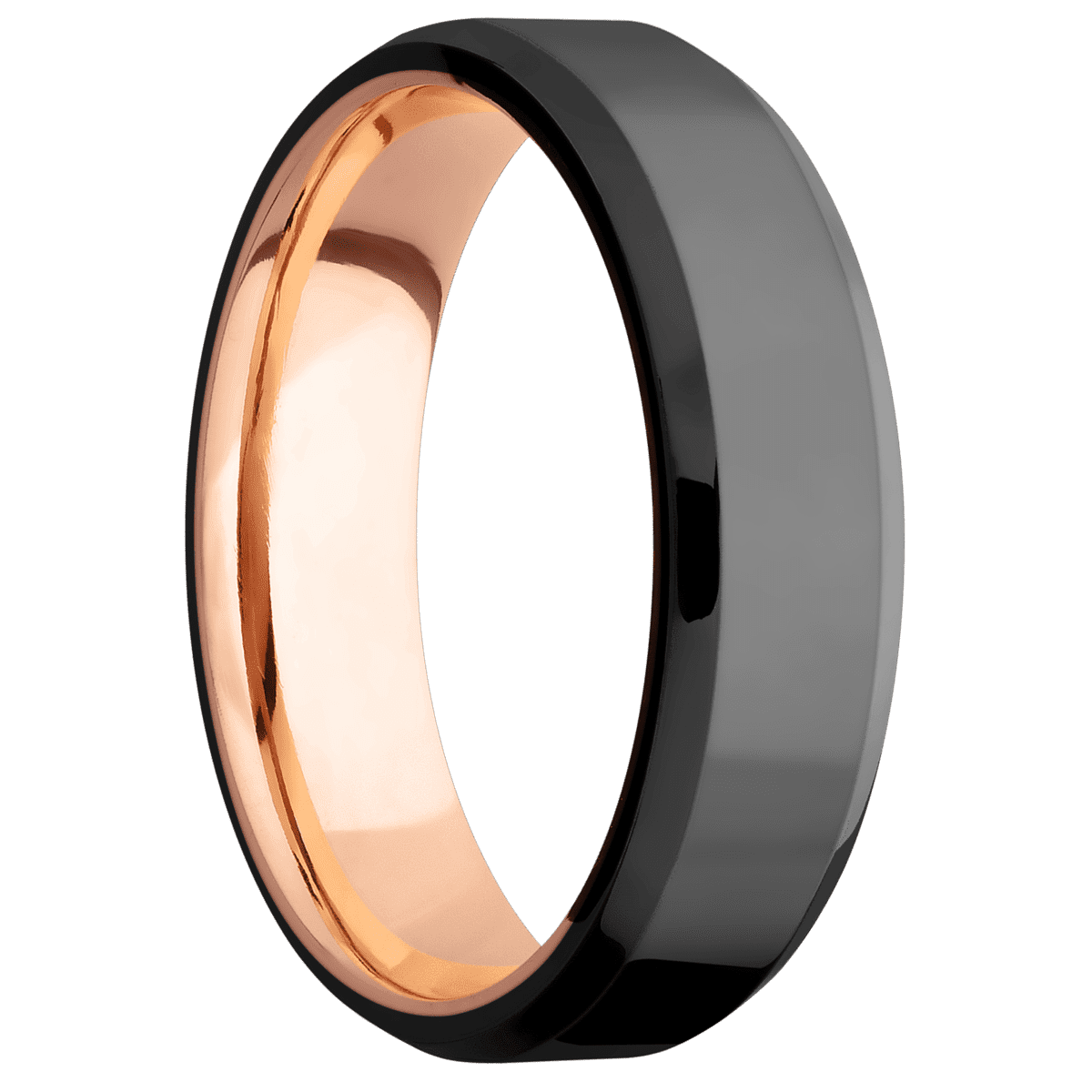 Zirconium + Polish , Polish Finish + 14K Rose Gold