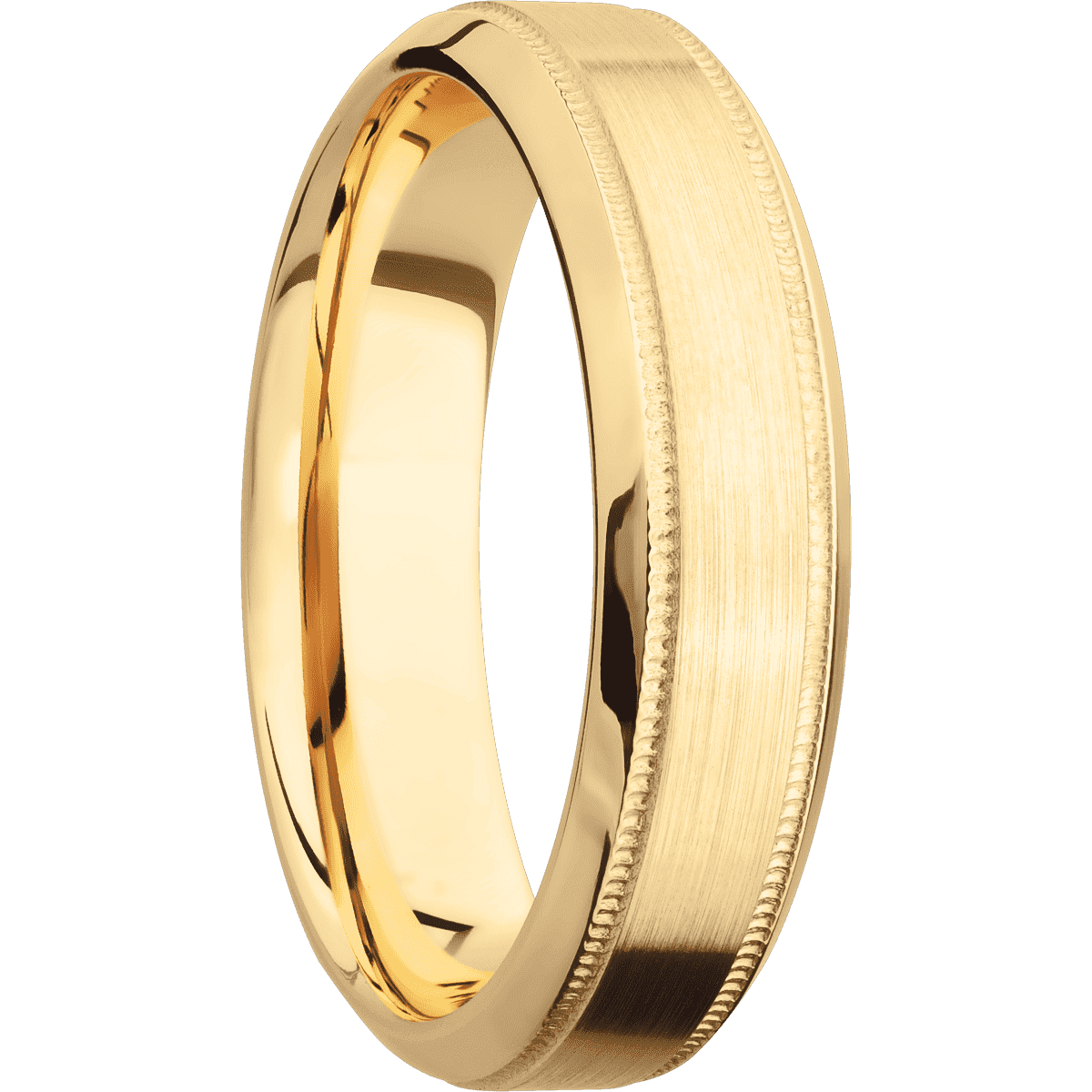 14K Yellow Gold + Satin , Polish Finish